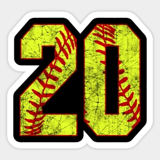 Fastpitch Softball Number 20 #20 Softball Shirt Jersey Uniform Favorite Player Biggest Fan Sticker